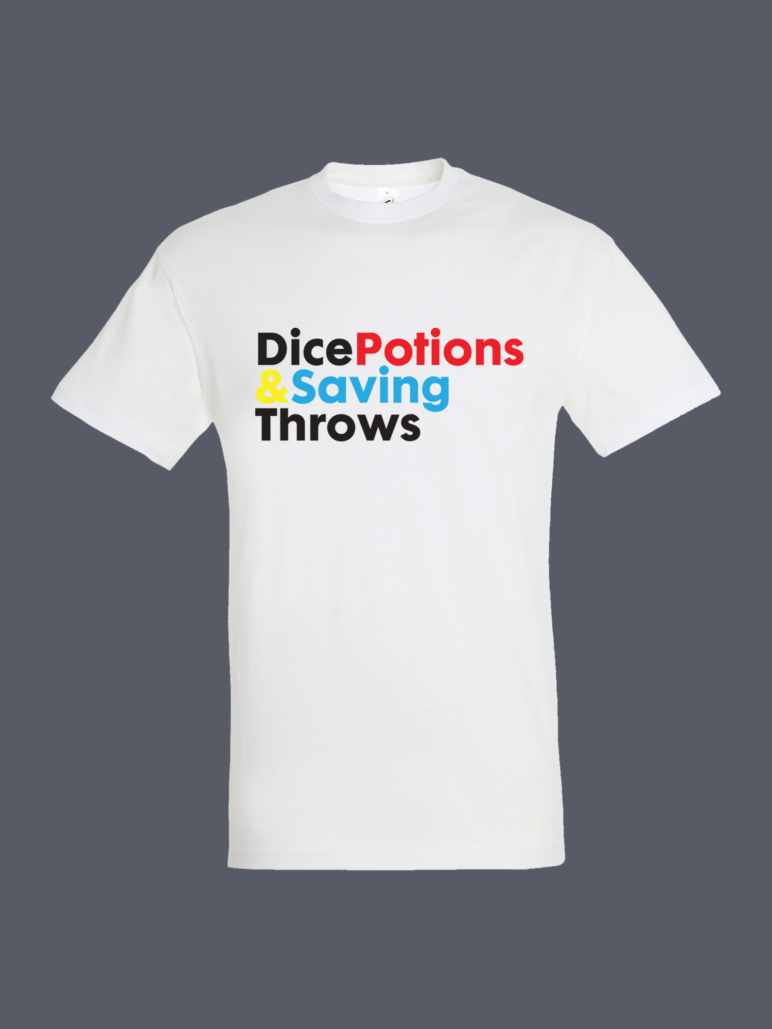 Dice Potions & Saving Throws Tshirt White