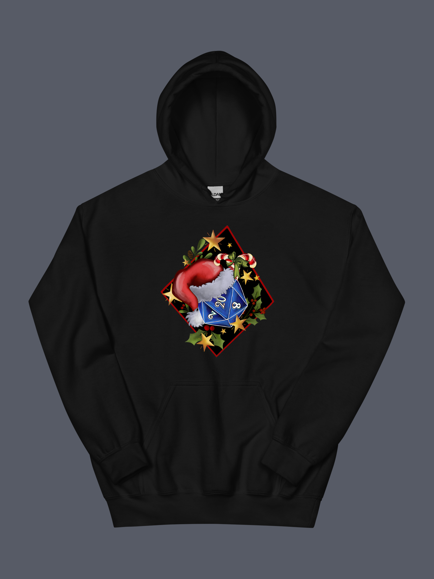 D20 Xmas Hoodie Black