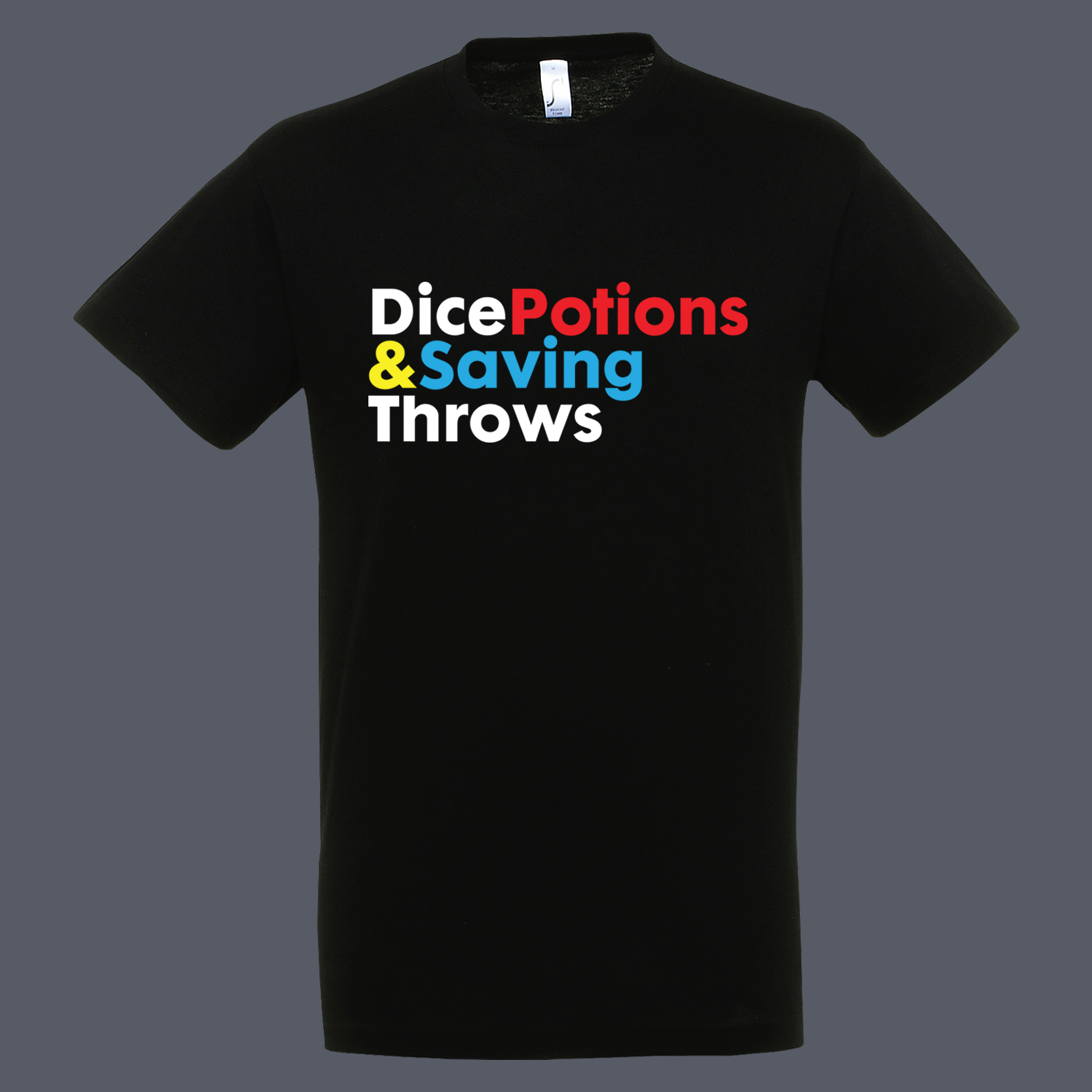 Dice Potions & Saving Throws Tshirt Black