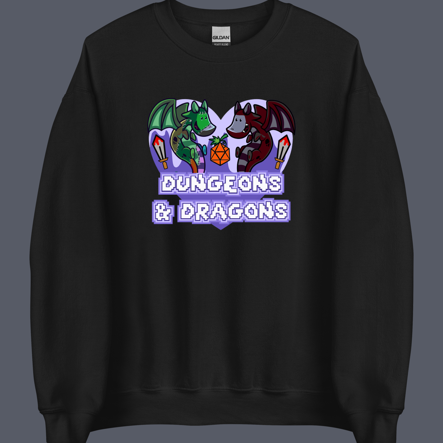 Pixel Heart Halloween Sweatshirt Black